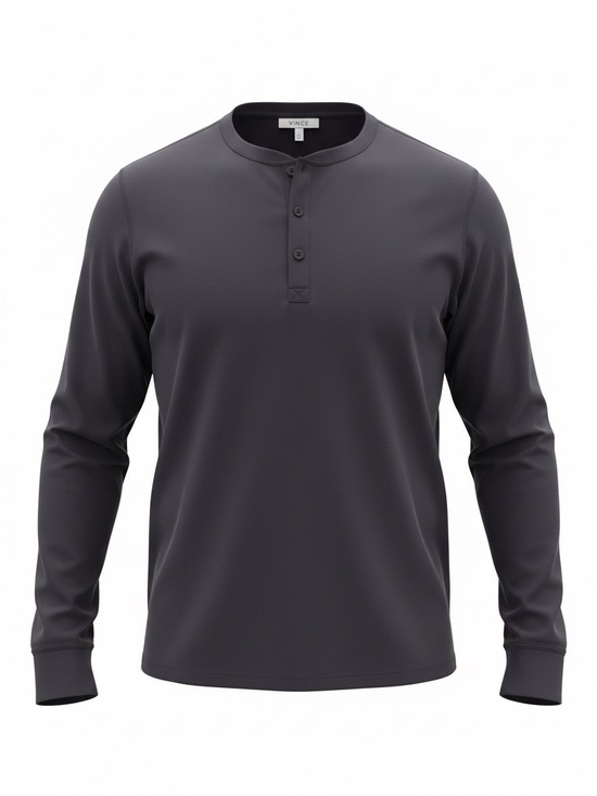 Vince Other - Vince Men’s Charcoal Gray Long-Sleeve Henley
